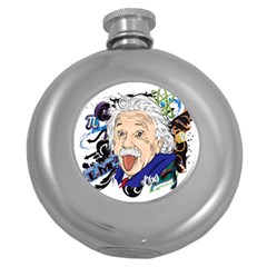 Albert Einstein Physicist Round Hip Flask (5 Oz)