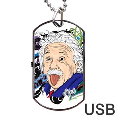 Albert Einstein Physicist Dog Tag Usb Flash (one Side)