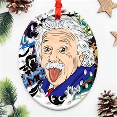 Albert Einstein Physicist Oval Filigree Ornament (two Sides) by Maspions