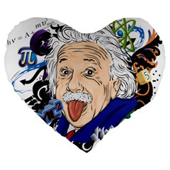 Albert Einstein Physicist Large 19  Premium Heart Shape Cushions