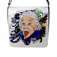 Albert Einstein Physicist Flap Closure Messenger Bag (l) by Maspions