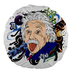 Albert Einstein Physicist Large 18  Premium Flano Round Cushions