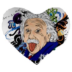 Albert Einstein Physicist Large 19  Premium Flano Heart Shape Cushions