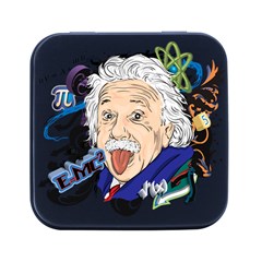 Albert Einstein Physicist Square Metal Box (black)