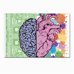 Brain Heart Balance Emotion Postcard 4 x 6  (pkg Of 10)