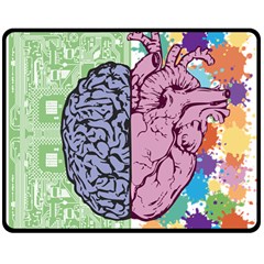 Brain Heart Balance Emotion Two Sides Fleece Blanket (medium)