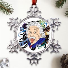 Albert Einstein Physicist Metal Large Snowflake Ornament