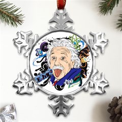 Albert Einstein Physicist Metal Small Snowflake Ornament