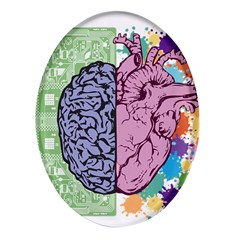 Brain Heart Balance Emotion Oval Glass Fridge Magnet (4 Pack) by Maspions