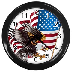 American Eagle Clip Art Wall Clock (black) by Maspions