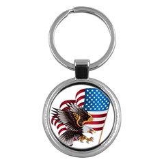 American Eagle Clip Art Key Chain (round) by Maspions