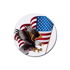 American Eagle Clip Art Rubber Round Coaster (4 Pack)