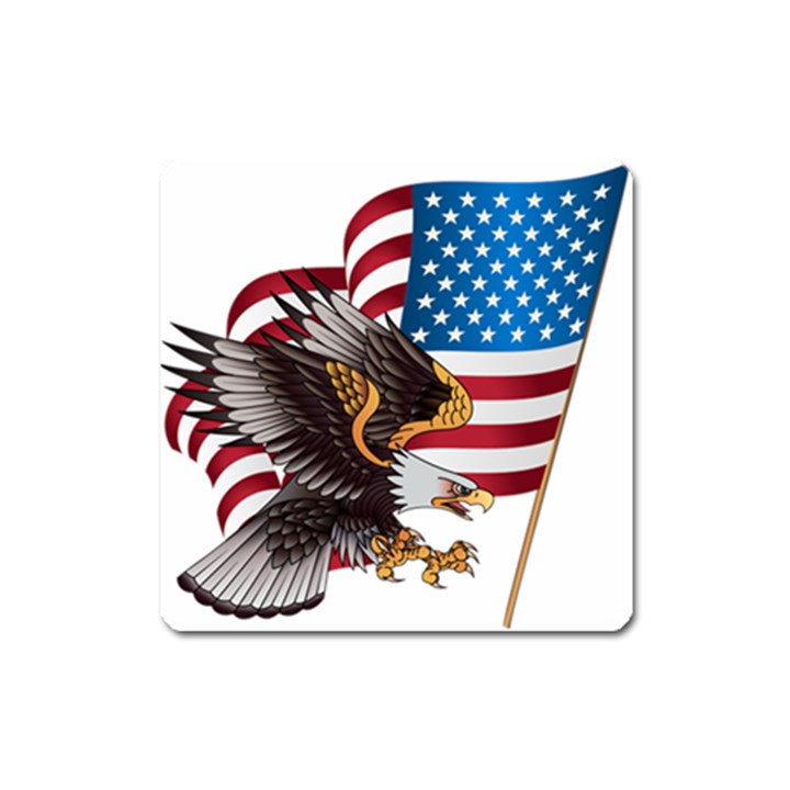 American Eagle Clip Art Square Magnet