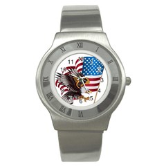 American Eagle Clip Art Stainless Steel Watch