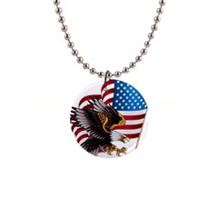 American Eagle Clip Art 1  Button Necklace by Maspions