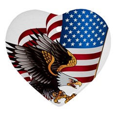 American Eagle Clip Art Heart Ornament (two Sides) by Maspions