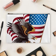 American Eagle Clip Art Cosmetic Bag (large) by Maspions