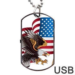 American Eagle Clip Art Dog Tag Usb Flash (one Side)