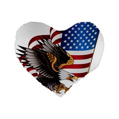 American Eagle Clip Art Standard 16  Premium Flano Heart Shape Cushions