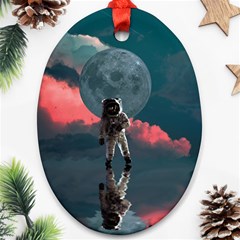 Astronaut Moon Space Nasa Planet Ornament (oval)