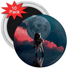 Astronaut Moon Space Nasa Planet 3  Magnets (10 Pack) 