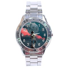 Astronaut Moon Space Nasa Planet Stainless Steel Analogue Watch