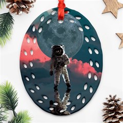 Astronaut Moon Space Nasa Planet Oval Filigree Ornament (two Sides)