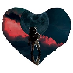 Astronaut Moon Space Nasa Planet Large 19  Premium Heart Shape Cushions