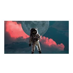 Astronaut Moon Space Nasa Planet Satin Wrap 35  X 70  by Maspions