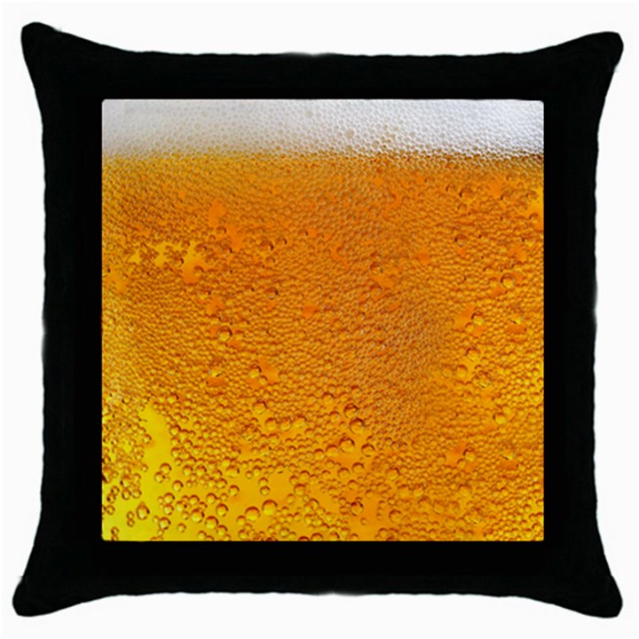 Beer Bubbles Pattern Throw Pillow Case (Black)