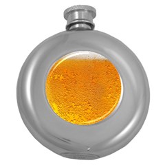 Beer Bubbles Pattern Round Hip Flask (5 Oz)