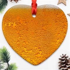 Beer Bubbles Pattern Heart Ornament (two Sides) by Maspions