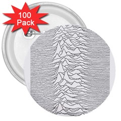 Joy Division Unknown Pleasures 3  Buttons (100 Pack)  by Maspions