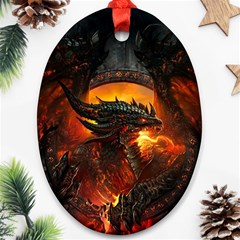 Dragon Fire Fantasy Art Ornament (oval)