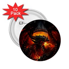 Dragon Fire Fantasy Art 2 25  Buttons (10 Pack) 