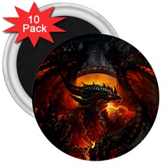 Dragon Fire Fantasy Art 3  Magnets (10 Pack) 