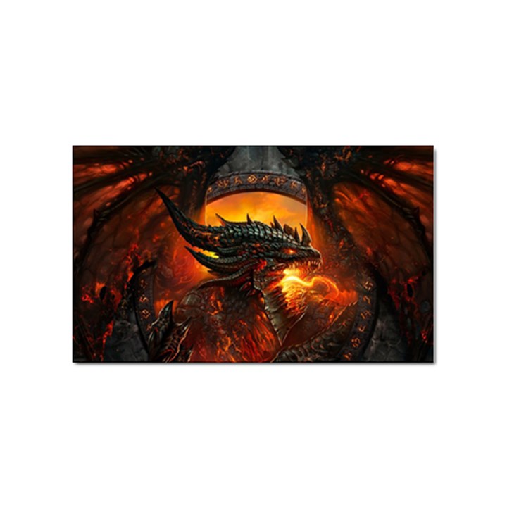 Dragon Fire Fantasy Art Sticker Rectangular (100 pack)