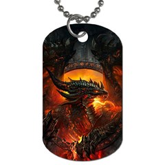 Dragon Fire Fantasy Art Dog Tag (two Sides)