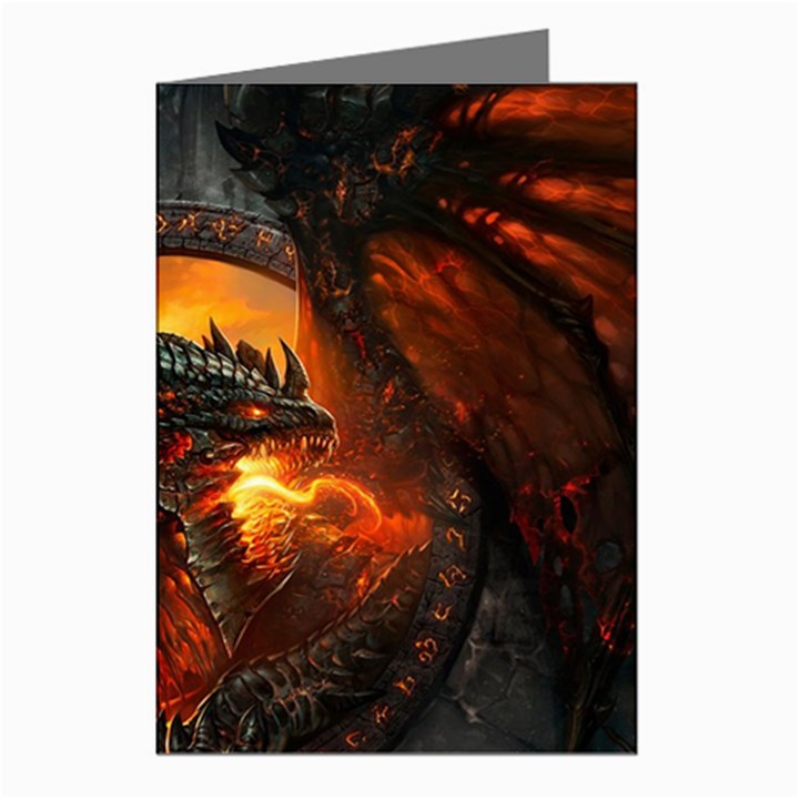 Dragon Fire Fantasy Art Greeting Cards (Pkg of 8)