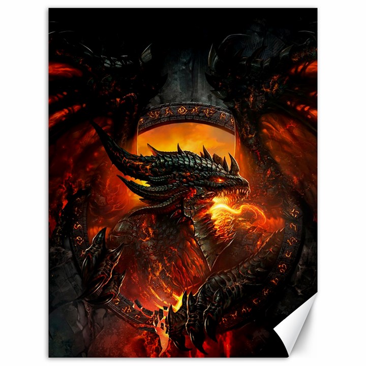 Dragon Fire Fantasy Art Canvas 12  x 16 