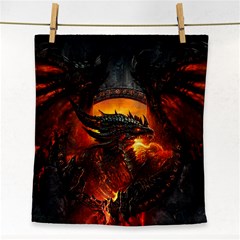 Dragon Fire Fantasy Art Face Towel