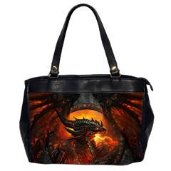 Dragon Fire Fantasy Art Oversize Office Handbag (2 Sides)