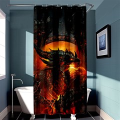 Dragon Fire Fantasy Art Shower Curtain 36  X 72  (stall) 