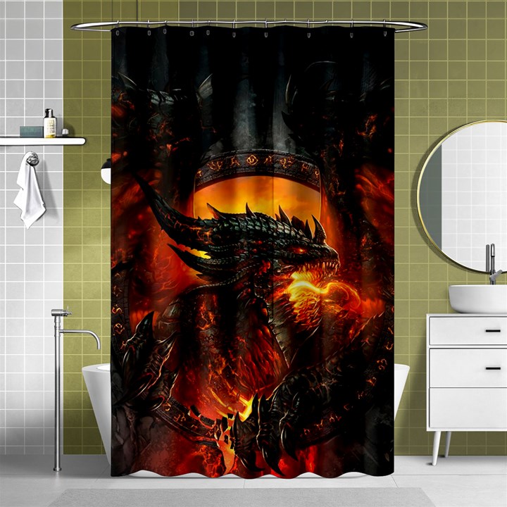 Dragon Fire Fantasy Art Shower Curtain 48  x 72  (Small) 