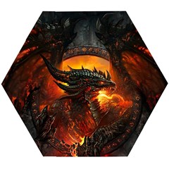 Dragon Fire Fantasy Art Wooden Puzzle Hexagon