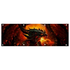 Dragon Fire Fantasy Art Banner And Sign 9  X 3 