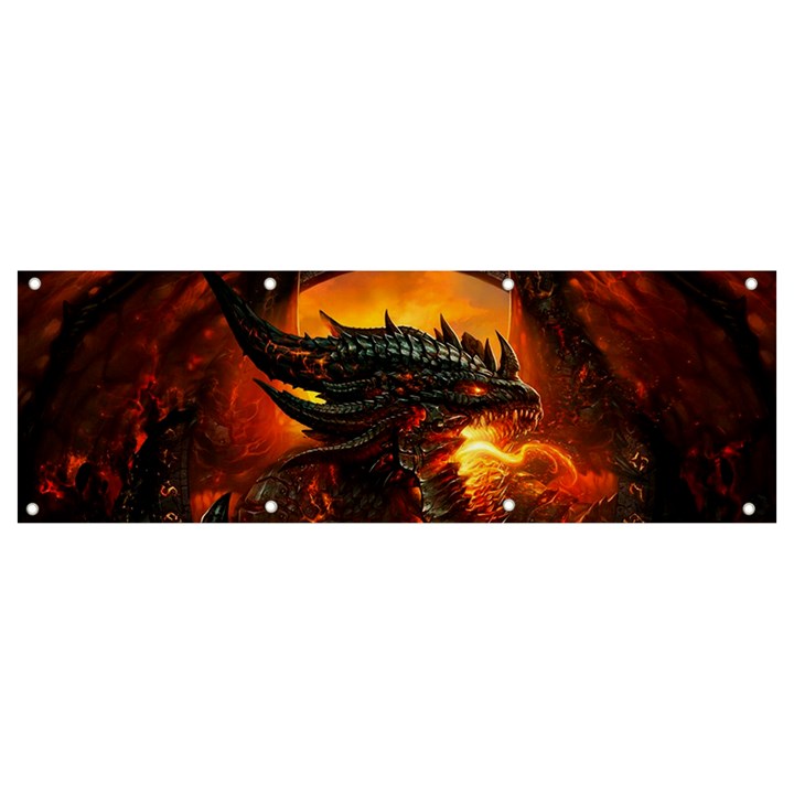 Dragon Fire Fantasy Art Banner and Sign 9  x 3 