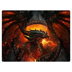 Dragon Fire Fantasy Art Two Sides Premium Plush Fleece Blanket (extra Small)