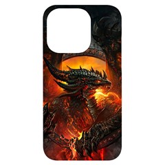 Dragon Fire Fantasy Art Iphone 14 Pro Black Uv Print Case