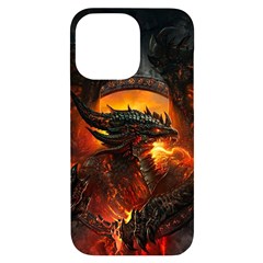 Dragon Fire Fantasy Art Iphone 14 Pro Max Black Uv Print Case by Maspions